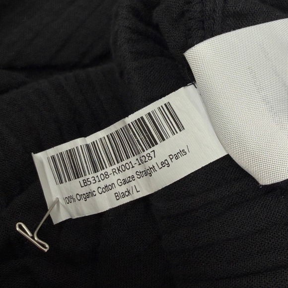 Quince Organic Cotton Gauze Straight Leg Pants Black Size Large - Picture 6 of 6